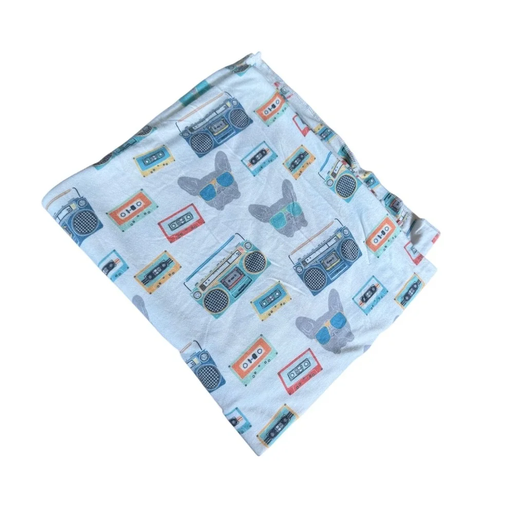 Copper Pearl cassette player‎ and tape print infsnt baby swaddle blanket